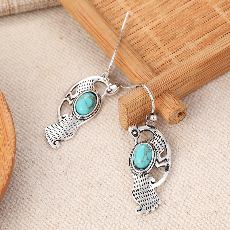 Vintage Hollowed Out Peacock Ear Hook Earrings